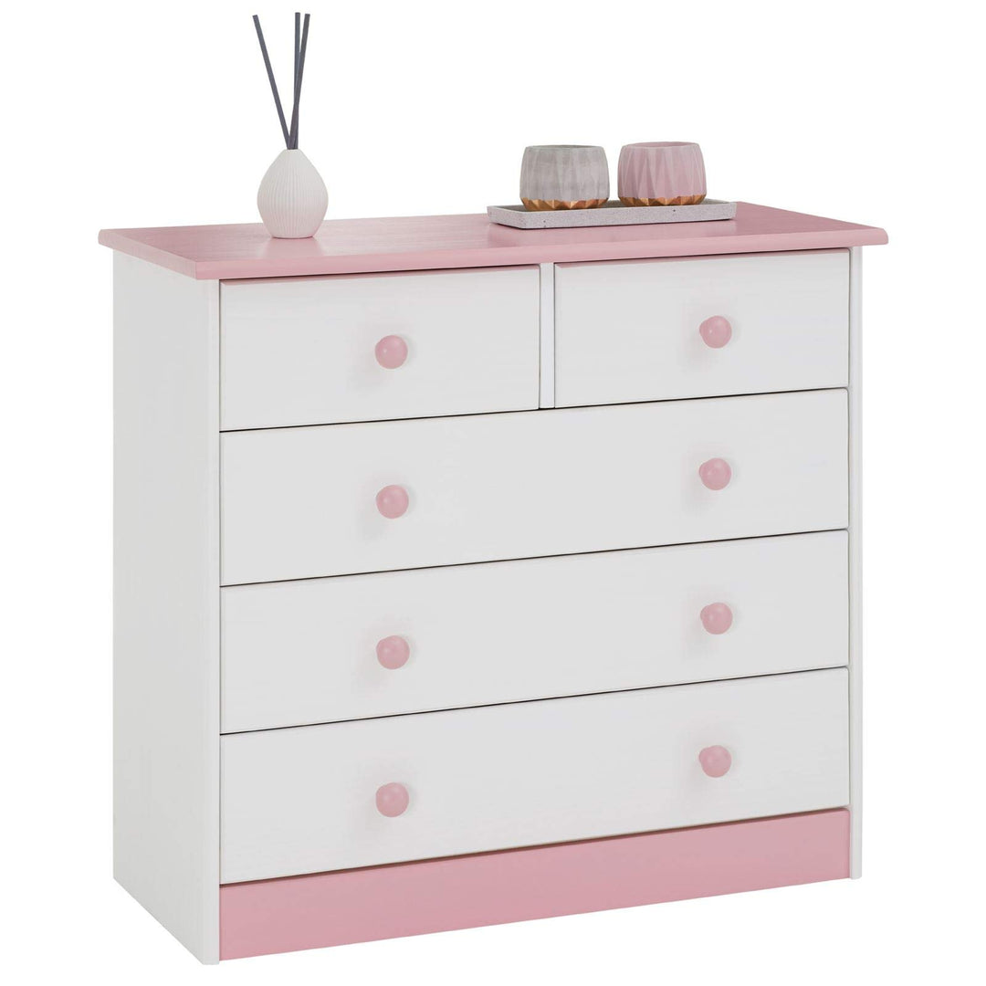 IDIMEX Kommode Rondo, schöne Anrichte mit 5 Schubladen, praktisches Sideboard aus massiver Kiefer in