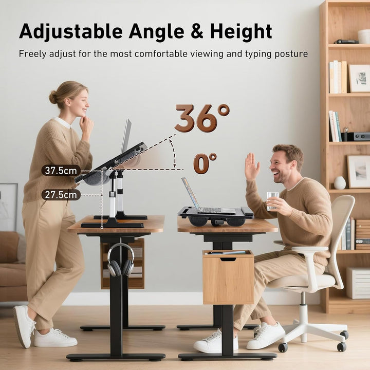 Laptoptisch für Bett 60 * 40cm, Betttisch Klappbar Höhenverstellbar und Winkelverstellbar, rutschfes