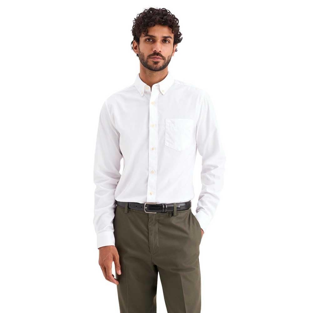 Dockers Herren Signature Stain Def Slim Shirt (1er Pack) L Lucent White, L Lucent White