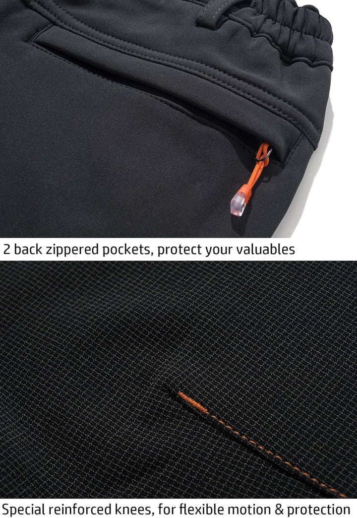 CARWORNIC Herren Wanderhose Wasserdicht Skihose Softshellhose Trekkinghose 38W / 34L Grau, 38W / 34L