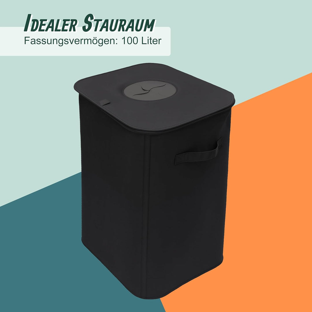 Relaxdays Pfandflaschen Sammelbehälter, 100 L, 2 Taschen, abwischbar, Recycling, Flaschensammler für