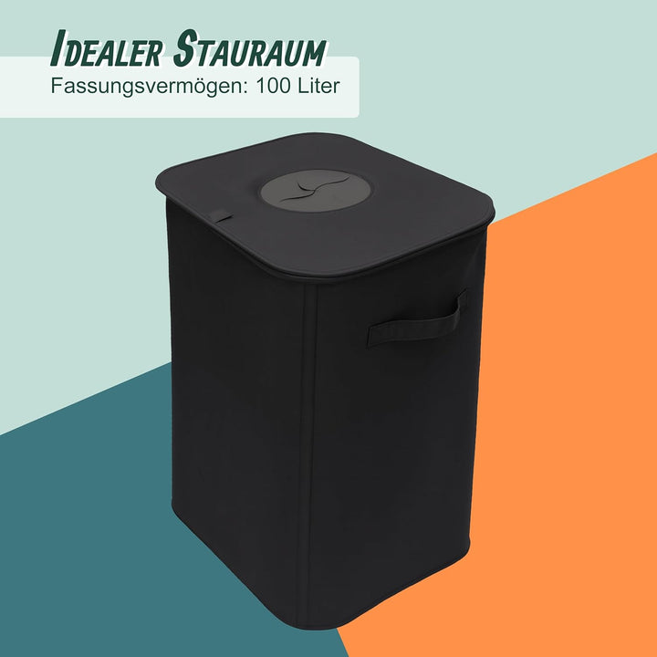 Relaxdays Pfandflaschen Sammelbehälter, 100 L, 2 Taschen, abwischbar, Recycling, Flaschensammler für