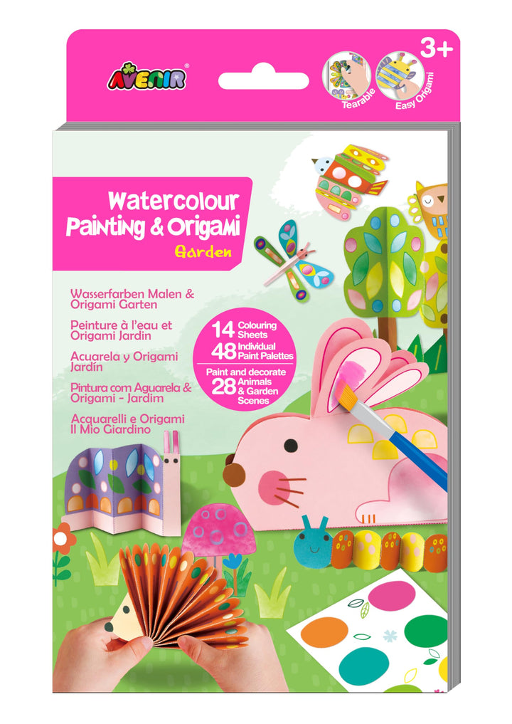 Avenir Aquarellmalerei & Origami-Garten, Rosa und Grün, Einheitsgrösse