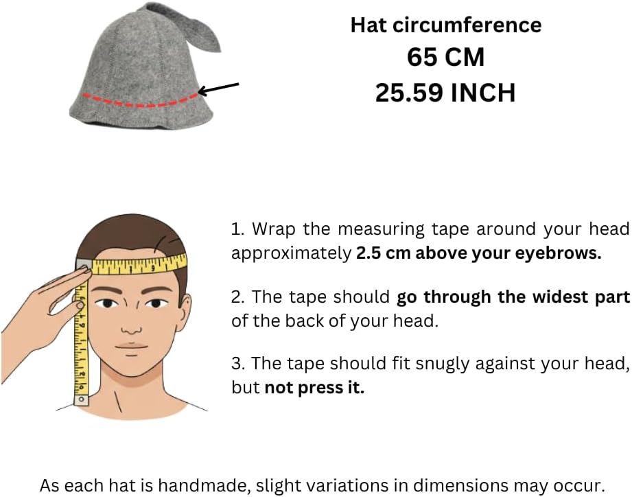 Saunahut Grau Wollfilzmützen - Schützen Sie Ihren Kopf vor Hitze - Englische Sauna E-Book Handbuch i