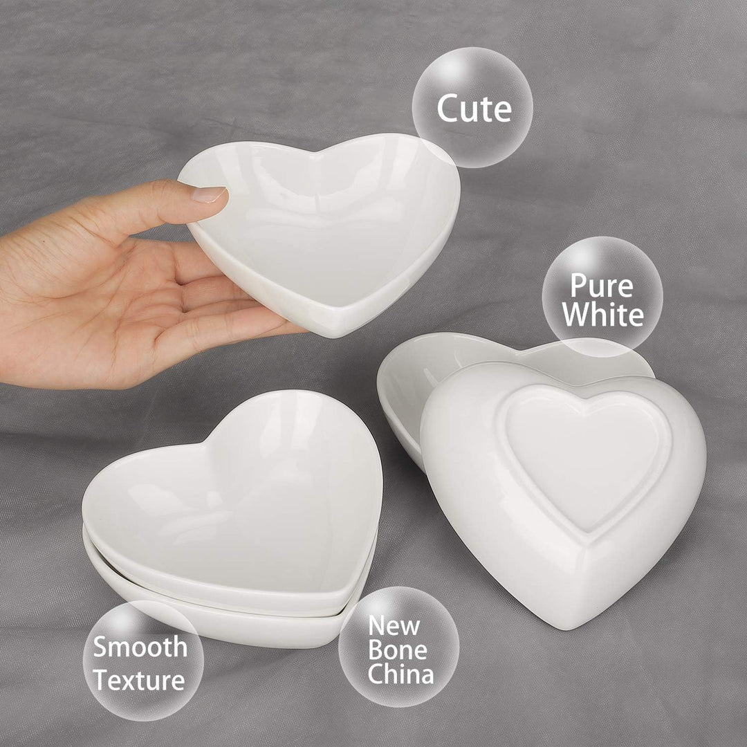 Cute Heart Bowl Dipping 5er-Set, Beilagenschalen aus Keramik, Dessertschale für Obst/EIS/Pudding/Cre