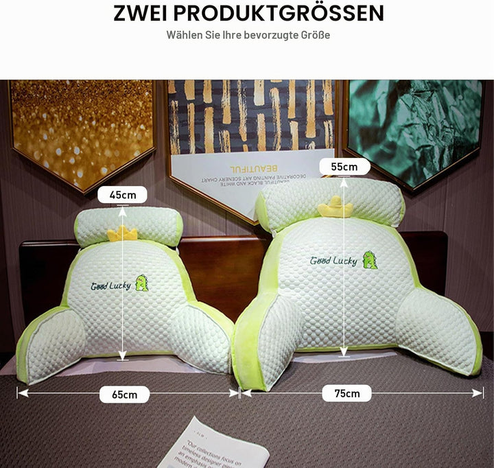Rückenkissen für Bett und Sofa mit Armlehnen Ergonomisches Lesekissen Erwachsene Atmungsaktives Lese