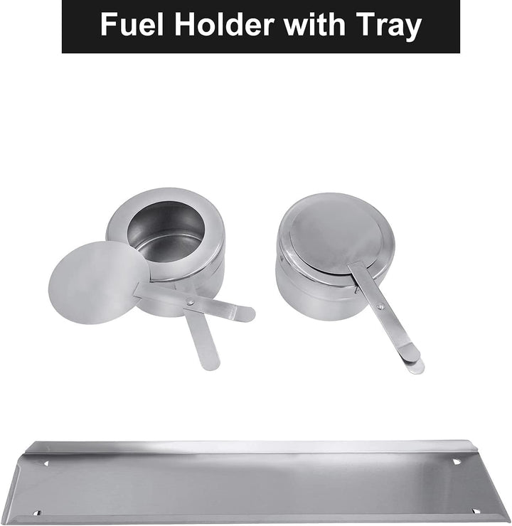 Valgus 2-Pack 9L Edelstahl Chafing Dish Set Buffet Chafer Suppenwärmer mit faltbarem Rahmen Wassersc