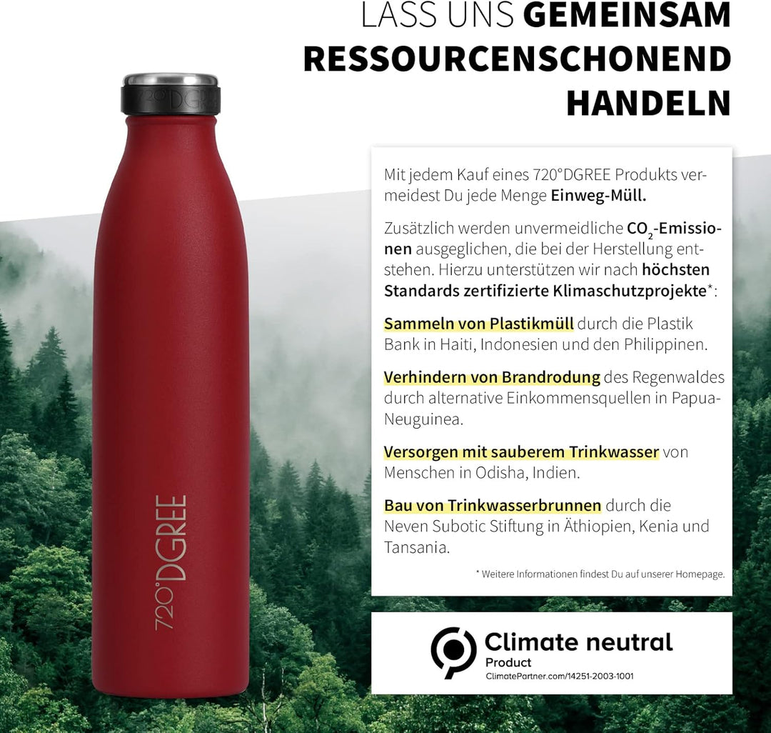 720°DGREE Edelstahl Trinkflasche “milkyBottle” - 750ml - BPA-Frei, Auslaufsicher, Kohlensäure geeign