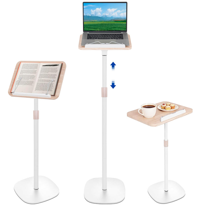 OUUTMEE Lesebuchständer, anhebbarer Beistelltisch, Winkelverstellung, Metallstruktur, Laptop, Kochbu