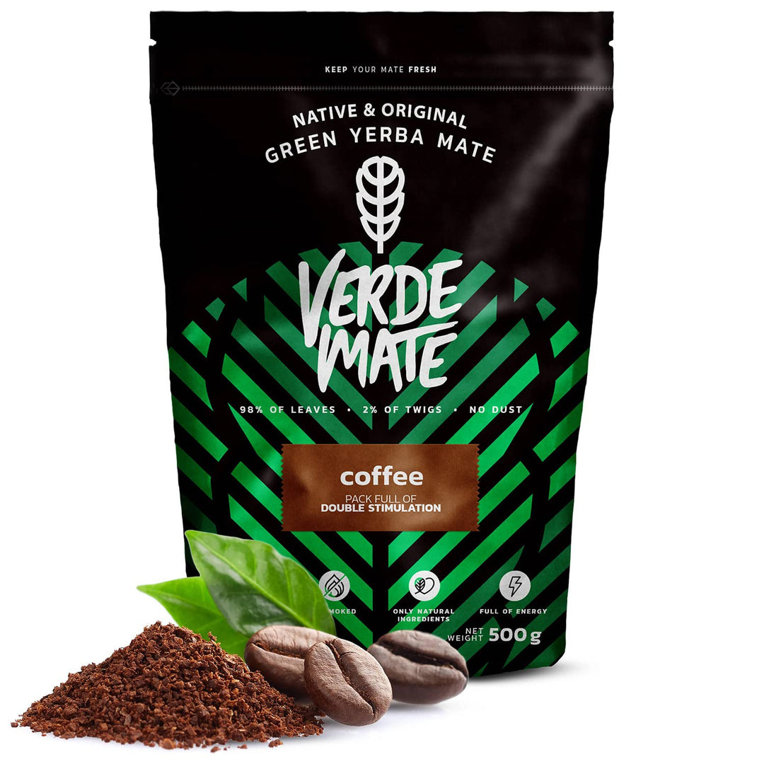 Mate Tee Verde Mate Set 1kg - Brasilien Yerba Mate Mas IQ, Coffee - mit Keramik Mate Becher Drive, B