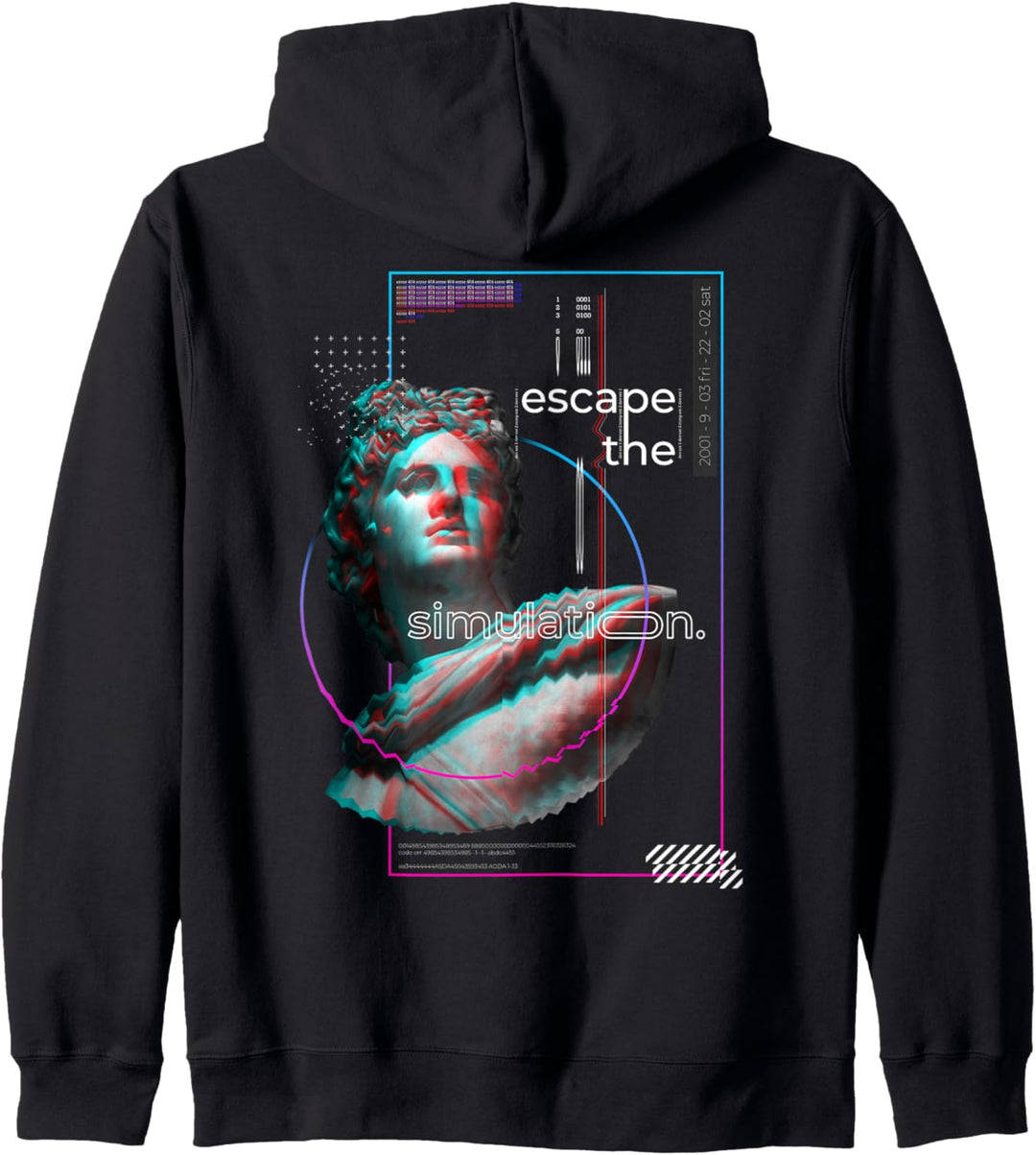 Glitch Vaporwave Griechische Apollo Streetwear Kapuzenjacke