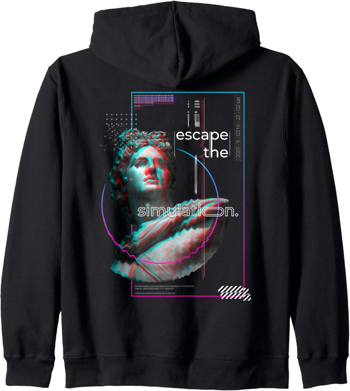 Glitch Vaporwave Griechische Apollo Streetwear Kapuzenjacke