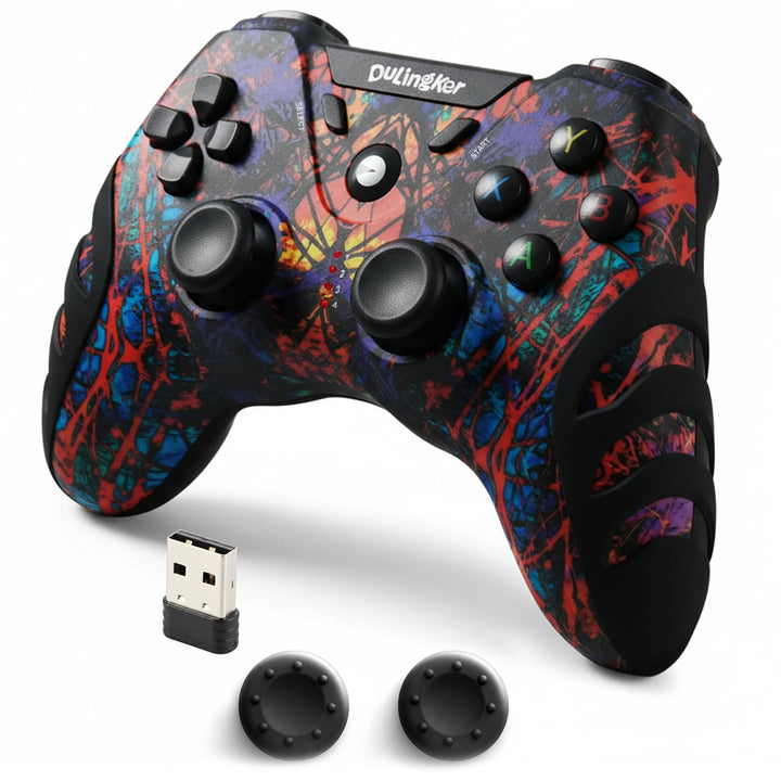 DuLingKer PC Controller Wireless, PS3 Controller PC Gamepad mit Dual Vibration, 2,4G Wireless Gaming