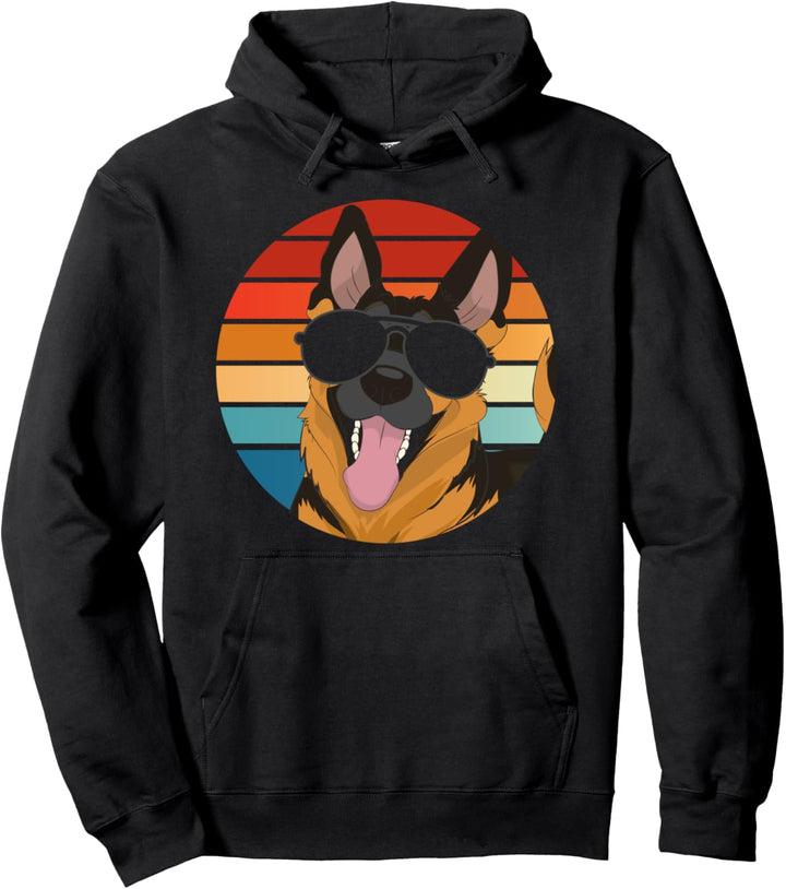 Retro Deutscher Schäferhund Pullover Hoodie
