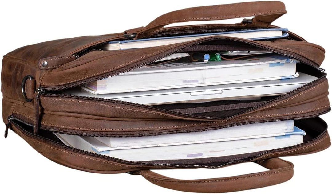 STILORD 'Dante' Business-Tasche Leder gross elegante Aktentasche Umhängetasche Laptoptasche 15.6 Zol