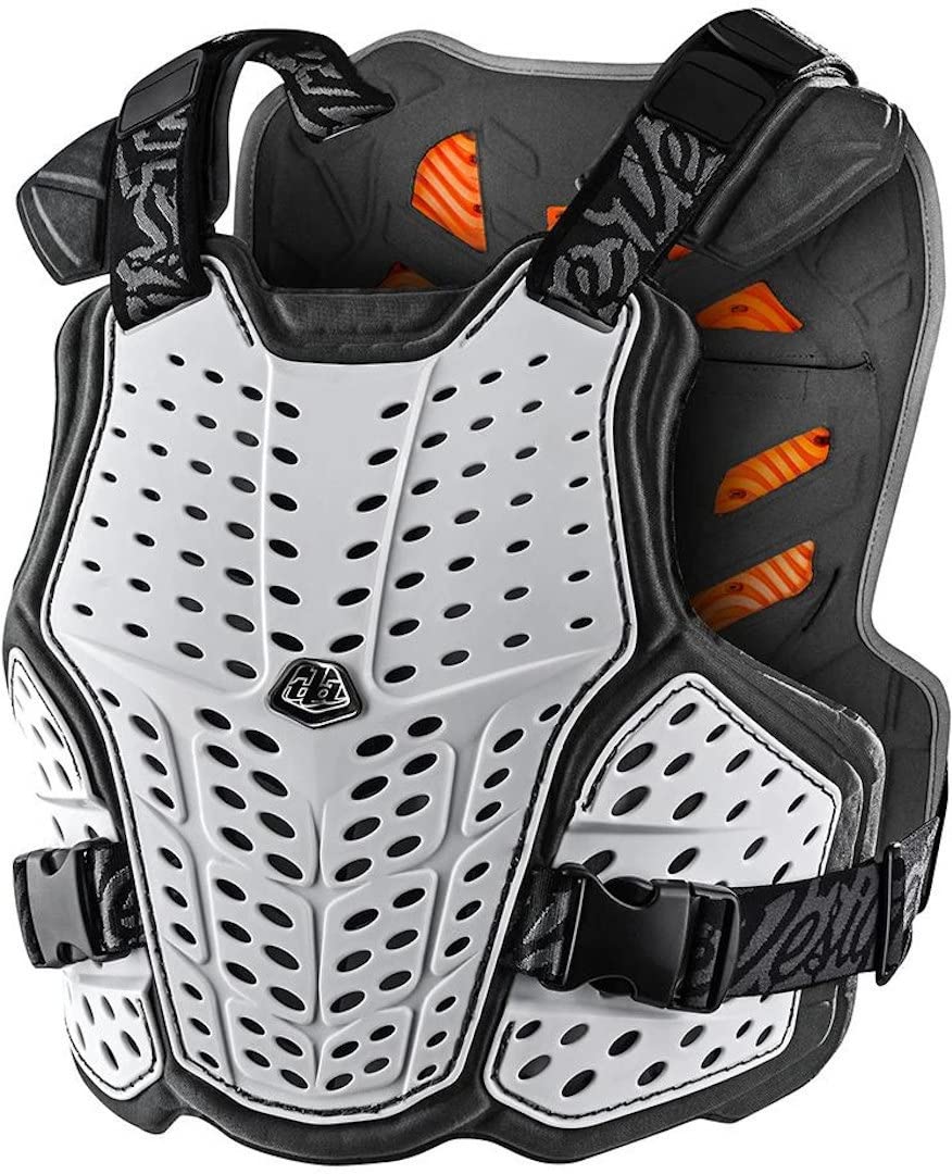 Troy Lee Designs Rockfight CE Brustschutz für Erwachsene, Offroad-Motorrad-Körperpanzer Weiss XS-S,