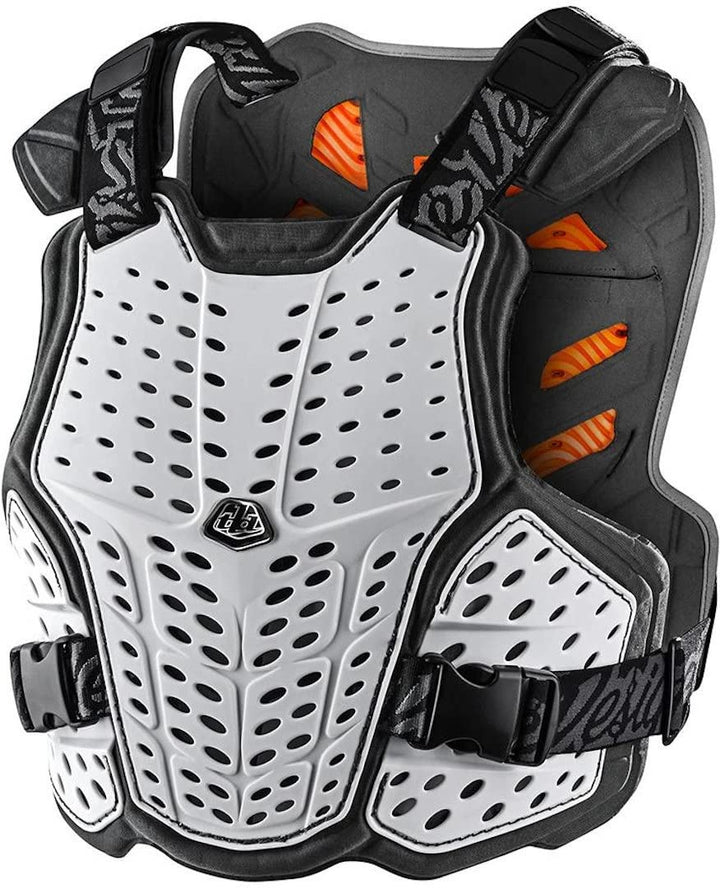 Troy Lee Designs Rockfight CE Brustschutz für Erwachsene, Offroad-Motorrad-Körperpanzer Weiss XS-S,
