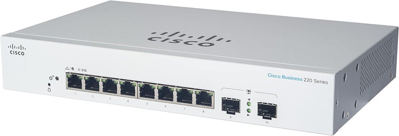 Cisco Business CBS220-8FP-E-2G Smart Switch | 8 GE-Ports | Full PoE | 2x1G SFP | 3 Jahre eingeschrän