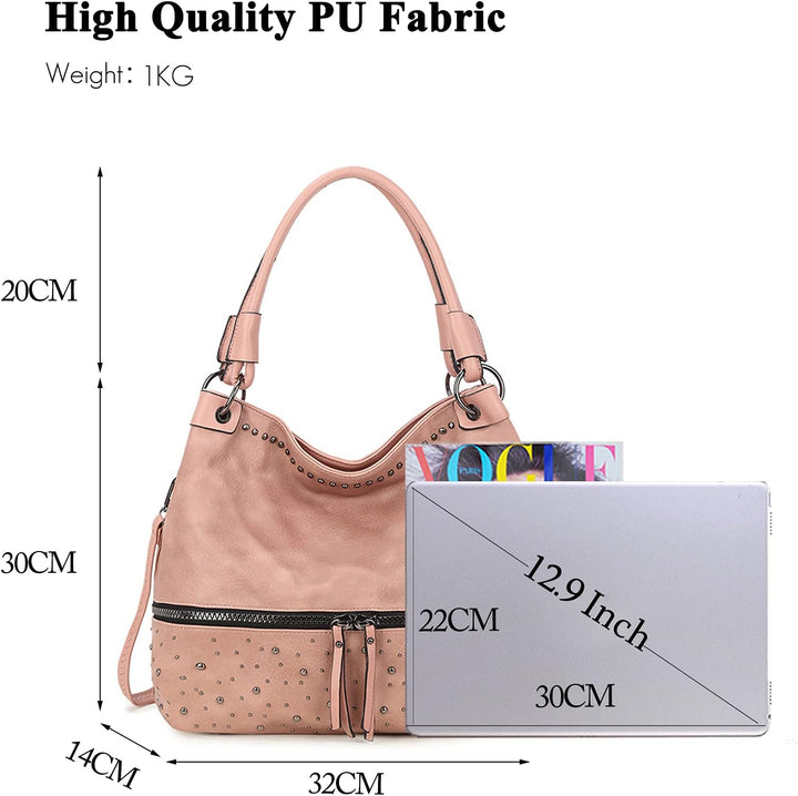 FANDARE Retro Handtaschen Damen Schultertasche Umhängetasche Frauen PU Leder Wasserdicht Tragetasche