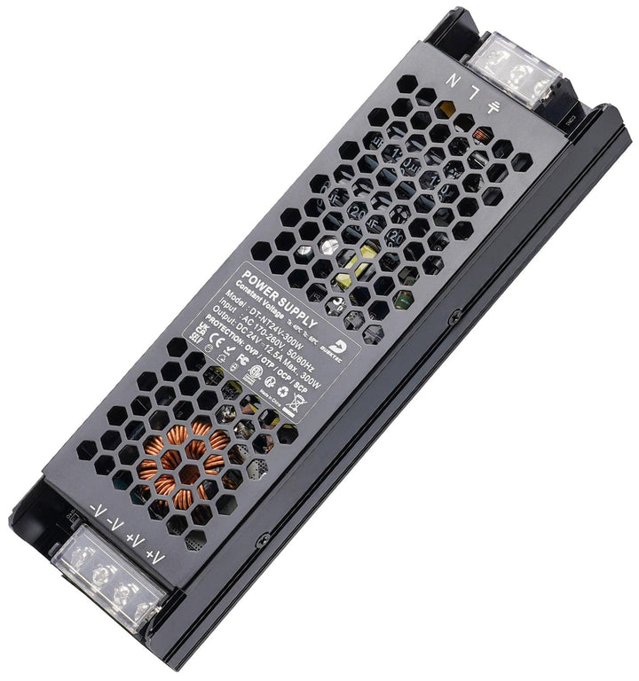 DUSKTEC LED Netzteil 300W 24V LED Trafo 12.5A, IP20 LED Transformator AC 220/230V auf DC 24 Volt Tre