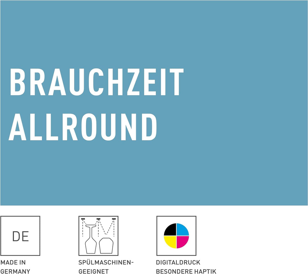 RITZENHOFF 3781003 Trinkglas universal 600 ml – Serie Brauchzeit Nr. 3 – 2 Stk. mit abgestimmtem Mot
