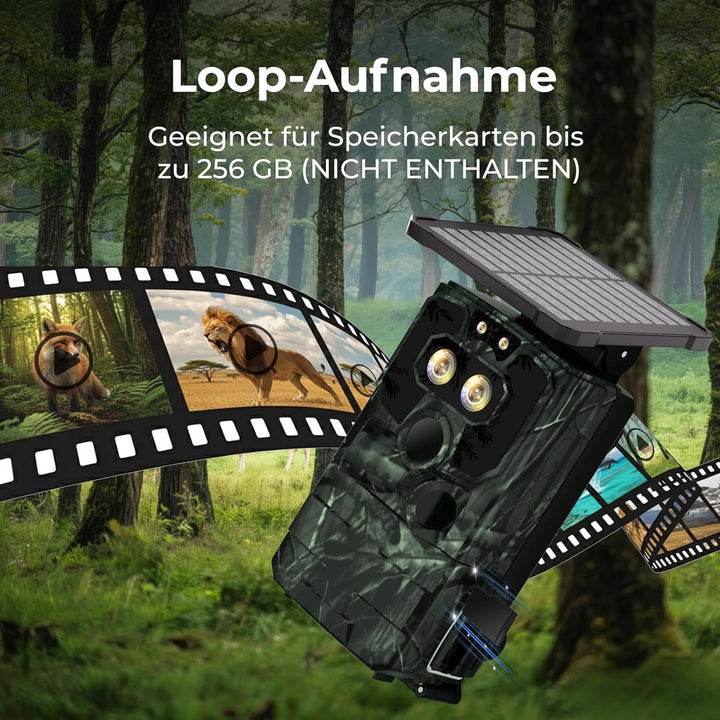 VOOPEAK Duales Objektiv Solar Wildkamera WLAN 4K 60MP, Sternenlicht Nachtsicht Wildkamera mit Handyü