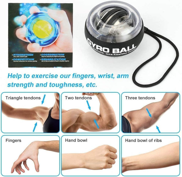 Handgelenk Trainerball,Gyro Handtrainer, Handtrainer, Unterarmtrainer und Muskeltrainer, Fitnessgerä