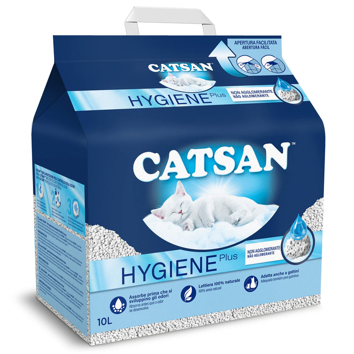 Catsan Hygiene Katzenstreu, 10 l, 4 Stück, Nicht klumpend 40 l, 40 l