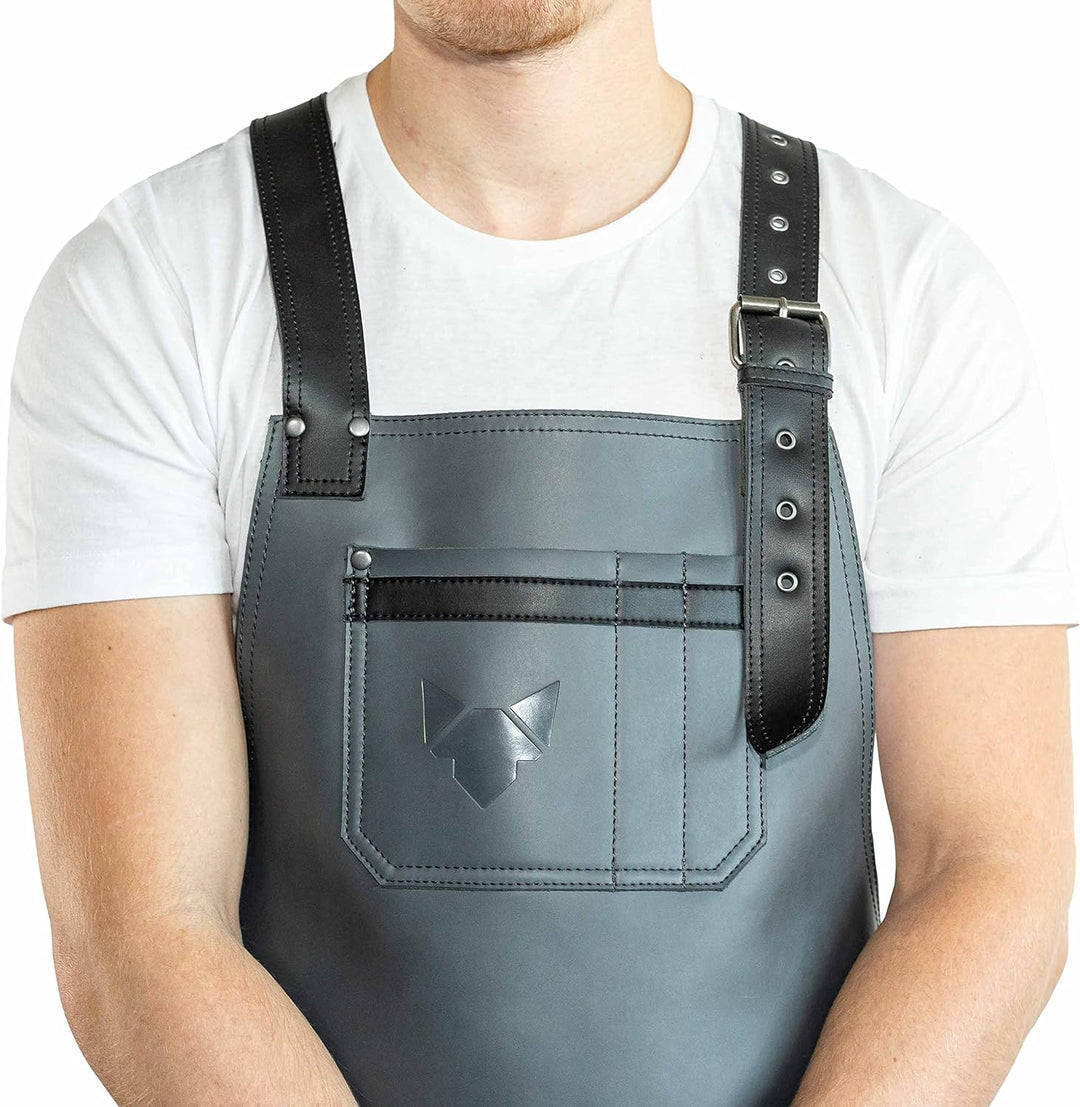 FENNEK Premium Grillschürze aus 100% Leder | | Schmutz- und wasserabweisend | Perfekt zum Grillen mi