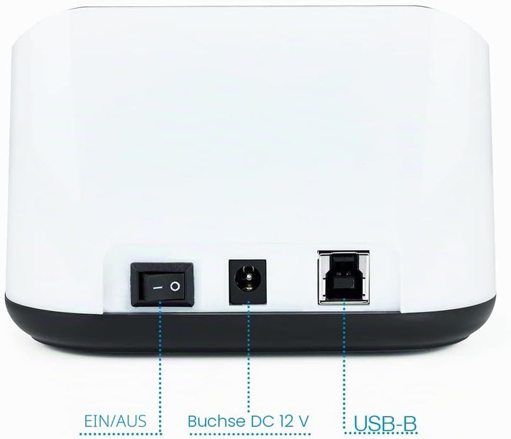 TooQ TQDS-802BW - Dockingstation Anschlussbasis mit doppeltem SATA Schacht für 2,5 und 3,5 Zoll Lauf