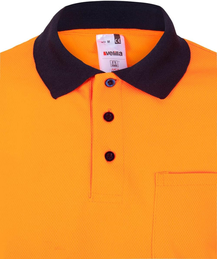 Velilla 175 - Signalshirt, langärmelig (Grösse M) Farbe marineblau und orange fluoreszierend M Azul