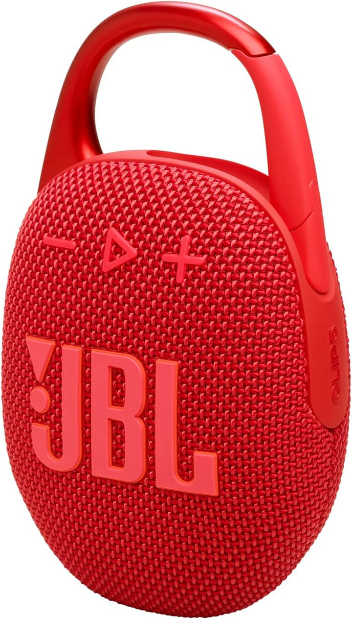 JBL Clip 5 in Rot – Tragbare Bluetooth-Lautsprecher-Box mit JBL Pro Sound, tiefem Bass und Playtime-
