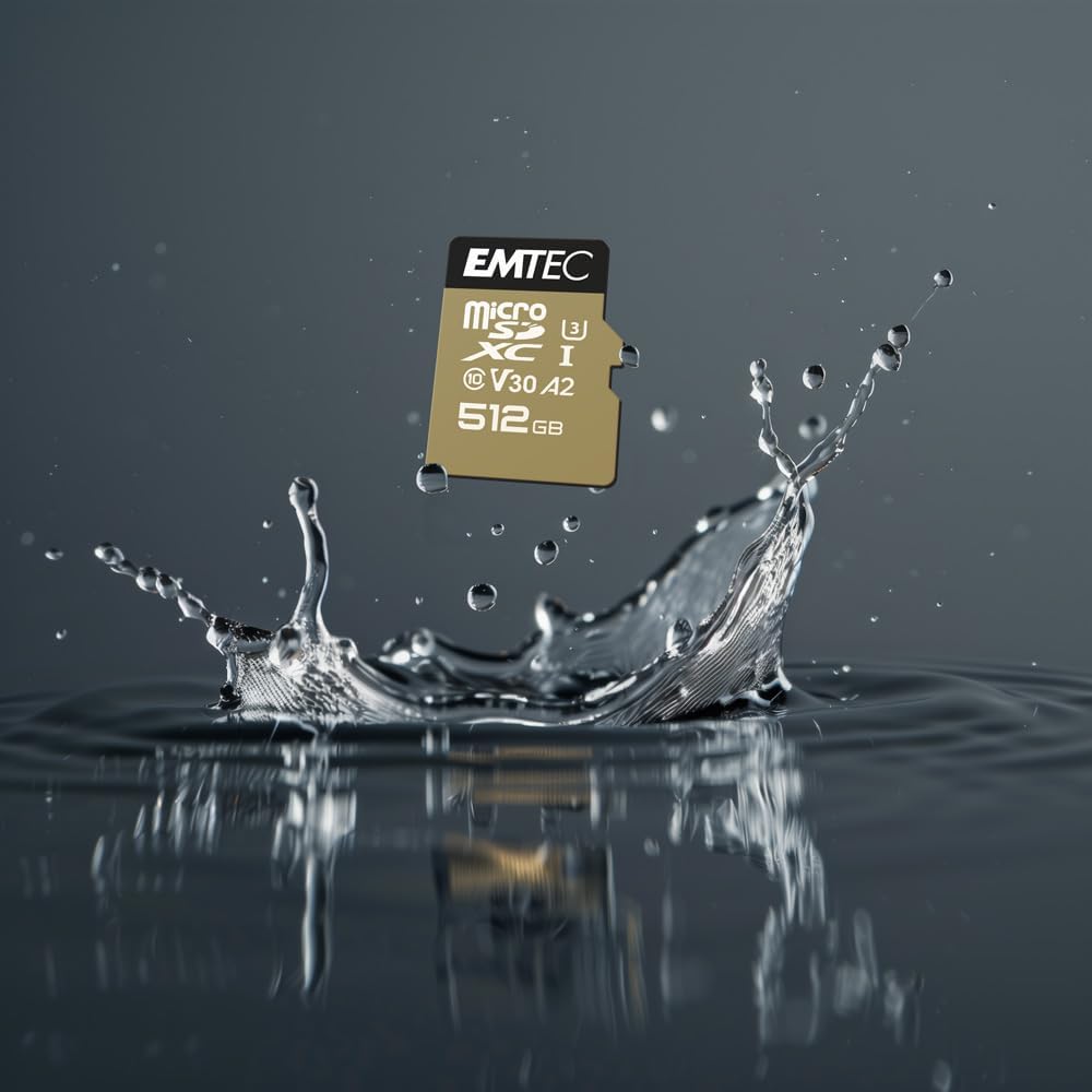 Emtec - UHS-I U3 V30 A1-512 GB, 256 GB - ECMSDM256GXC10SP - Speedin Serie - mit Adapter - Lese- und