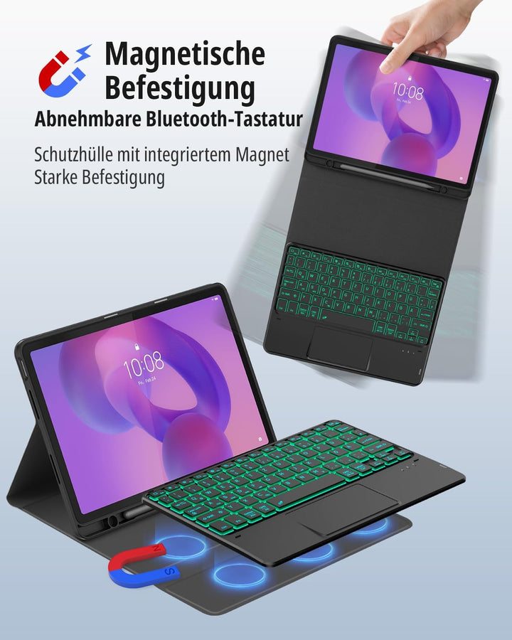CACOE Tastatur Hülle für Lenovo Idea Tab 2025 11 Zoll (TB-336ZU TB-336FU) mit Touchpad, 7-Farbige Hi