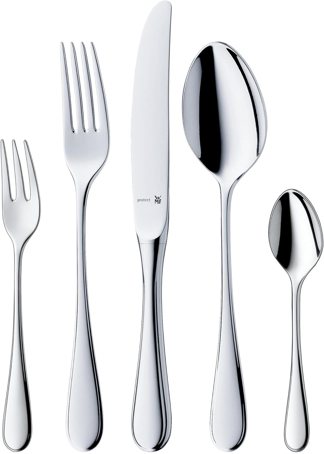 WMF Kent Plus Edelstahl Besteck Set 6 Personen, 30 teilig & Kent Plus Tortenheber Edelstahl 23,3 cm,
