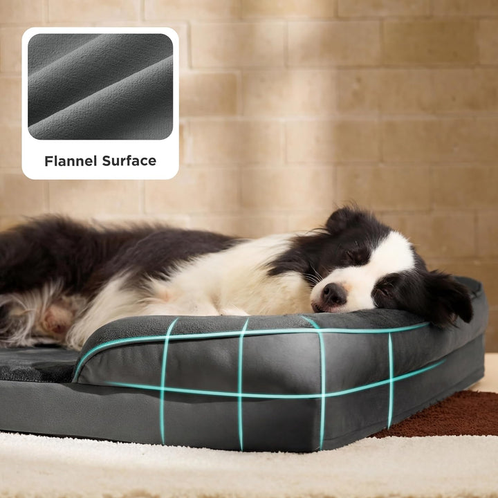 BEDSURE orthopädisches Hundebett Ergonomisches Hundesofa - 89x63 cm Hundecouch mit eierförmiger Kist