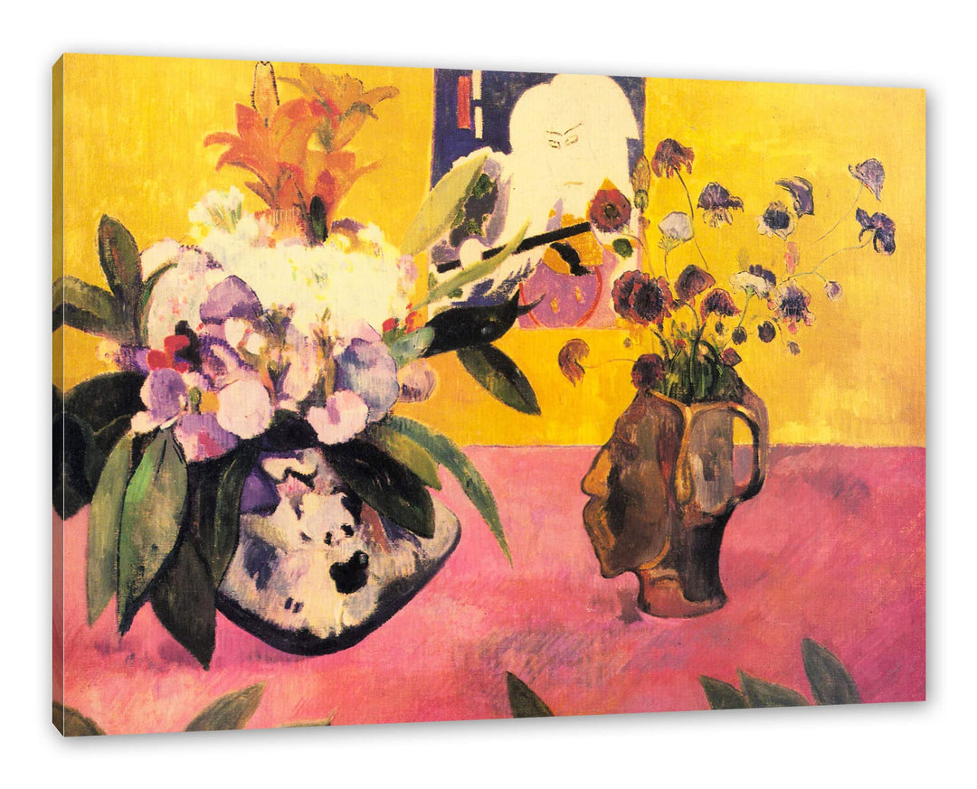 Generisch Paul Gauguin - Stillleben mit japanischer Grafik als Leinwandbild / Grösse: 100x70 cm / Wa