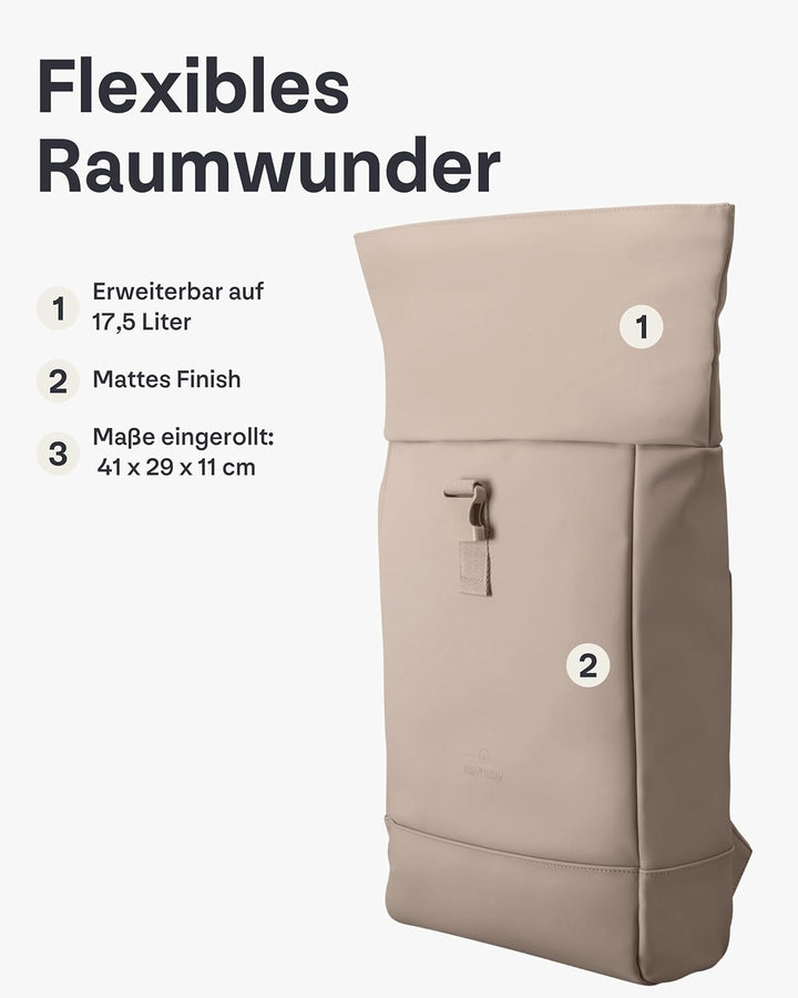 Johnny Urban Rucksack Damen & Herren - Harvey Medium - Rolltop Mit Laptopfach für Uni Business City