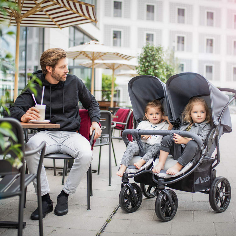 Hauck Geschwister Kinderwagen Roadster Duo SLX / 2 Kinder / Zwillinge / XL Räder / mit Liegeposition