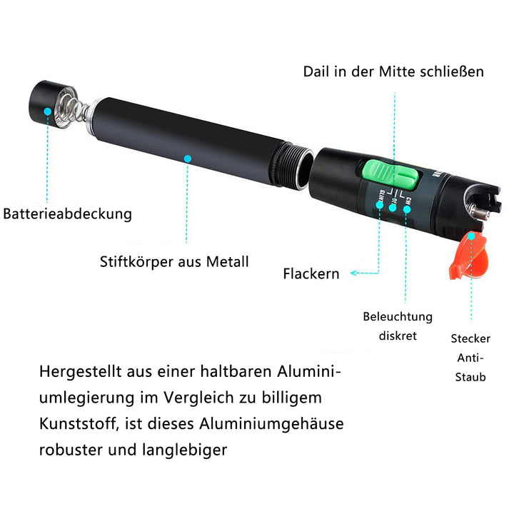 Faser-Visueller Fehlerortungsstift 30KM, VFL Faser-Optikkabel-Prüfgerät, Lichtleitstift-Tester-Adapt
