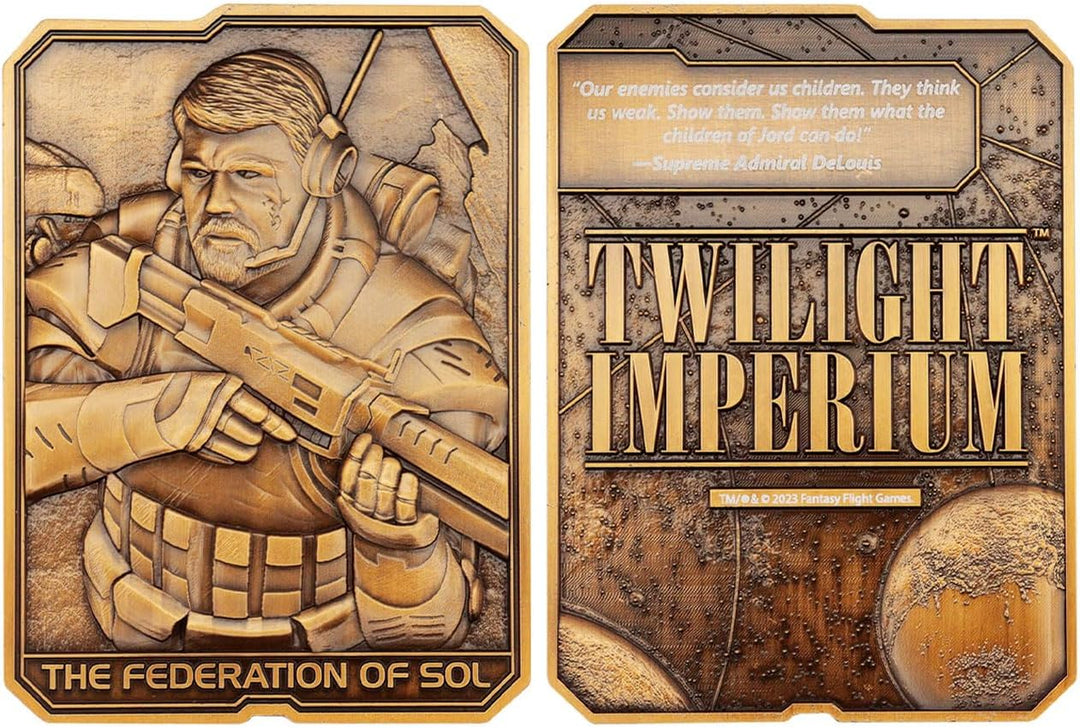 FaNaTtik Twilight Imperium Limited Edition The Federation of Sol Sammlerstück Metallbarren