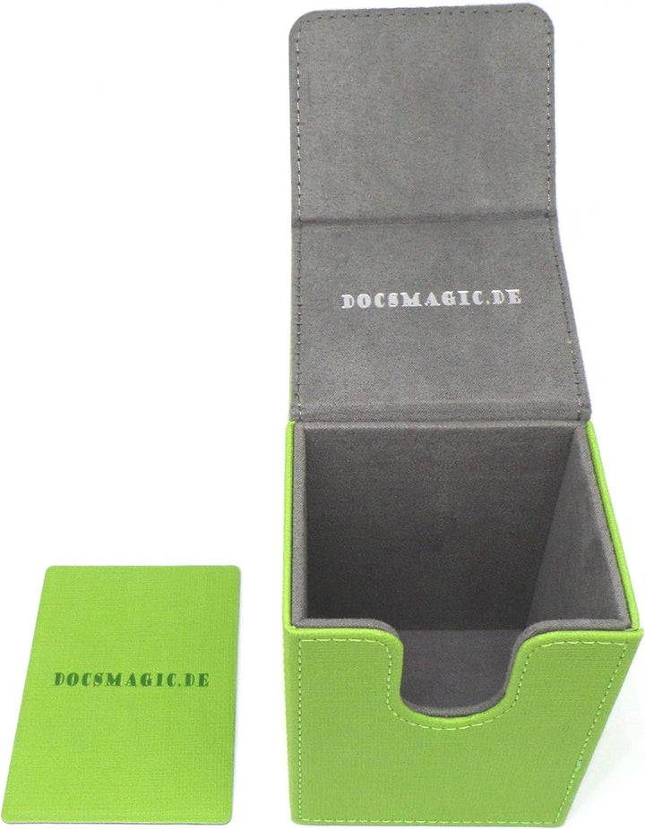 docsmagic.de Premium Magnetic Tray Long Box Light Green Medium + 3 Flip Boxes - Hellgrün Medium + 3
