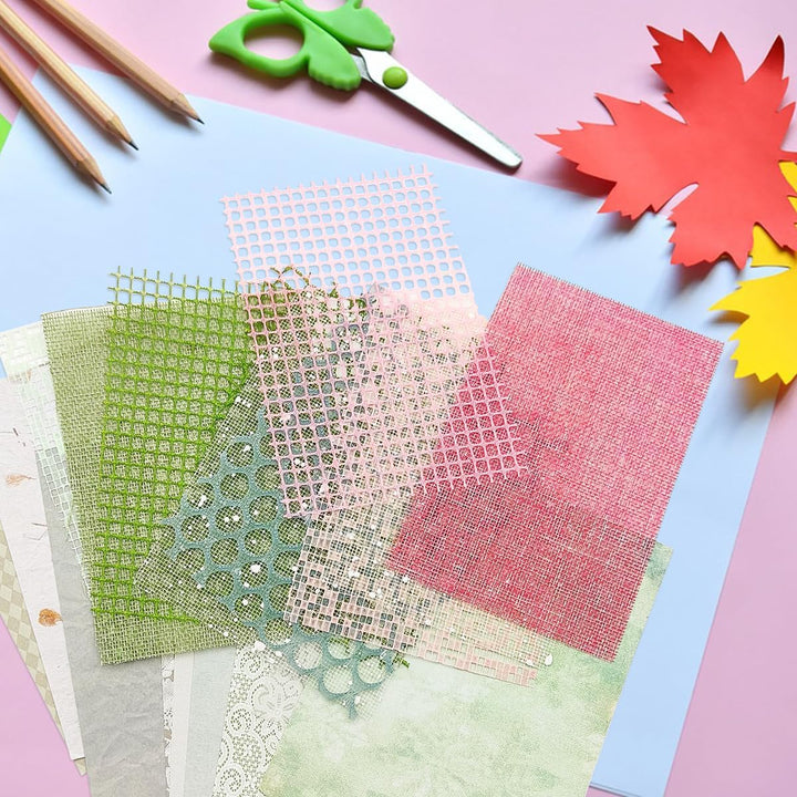 105 Blatt Scrapbook Papier Dekoratives Strukturpapier FineGood Mesh Stoff Sortiertes Set Bastelpapie