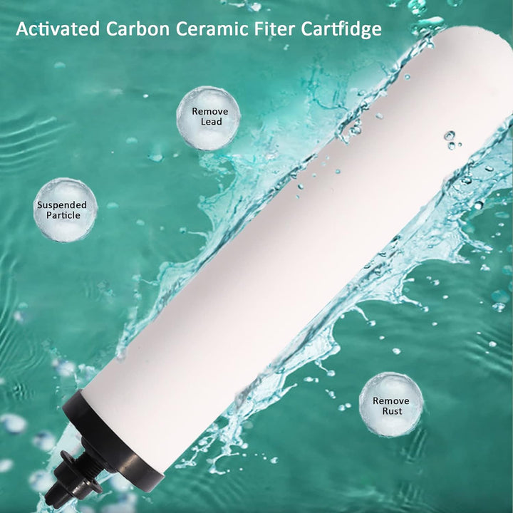 HUINING Kerzen-Keramikfilter, Schwerkraft-Wasserfiltrationssystem, Haushaltseimer, Kühler-Filtration