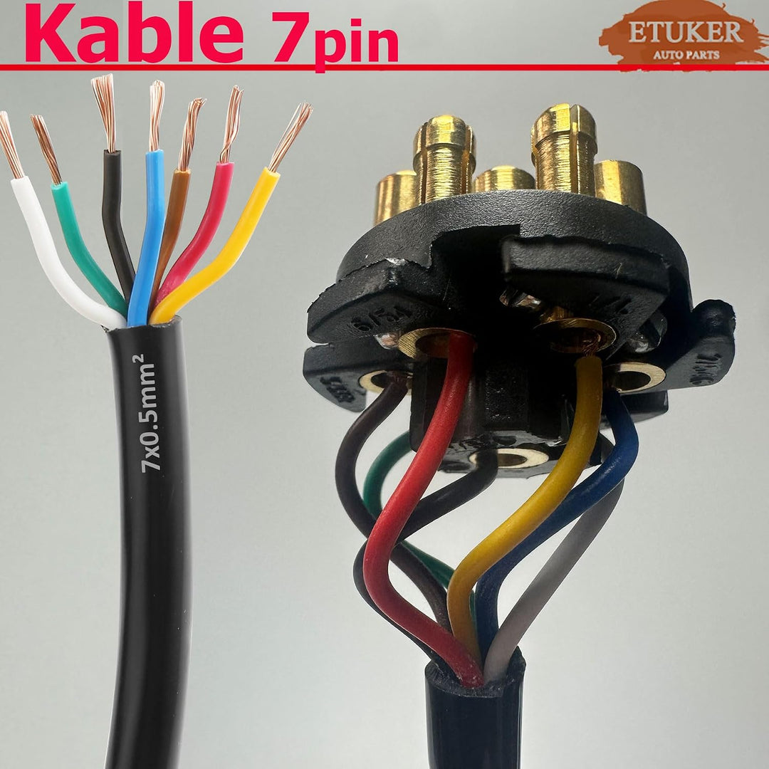 12V Max.2M 7 auf 7 Anhänger Verlängerungskabel 7 Polig Adapter Spiralkabel 2M Adapter Spiralkabel 7
