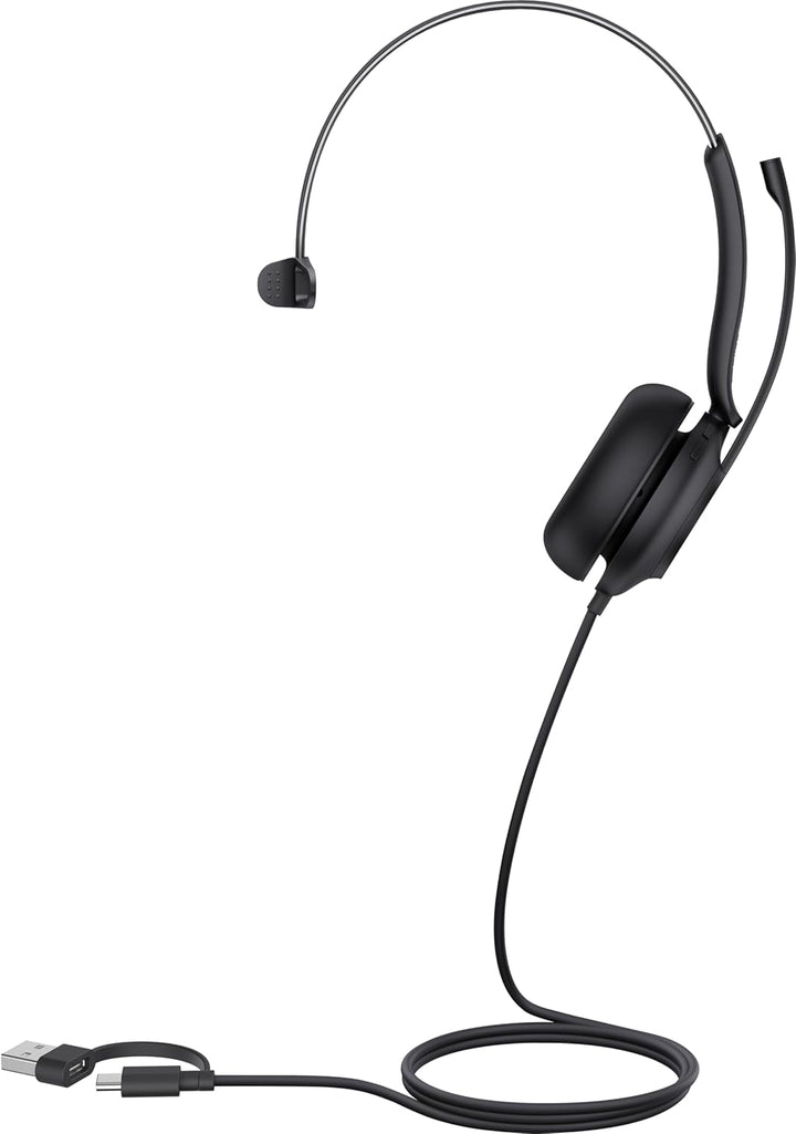 Yealink UH35 USB Headset mit Mikrofon, Mono Headset mit Geräuschunterdrückung, Computer Headset für