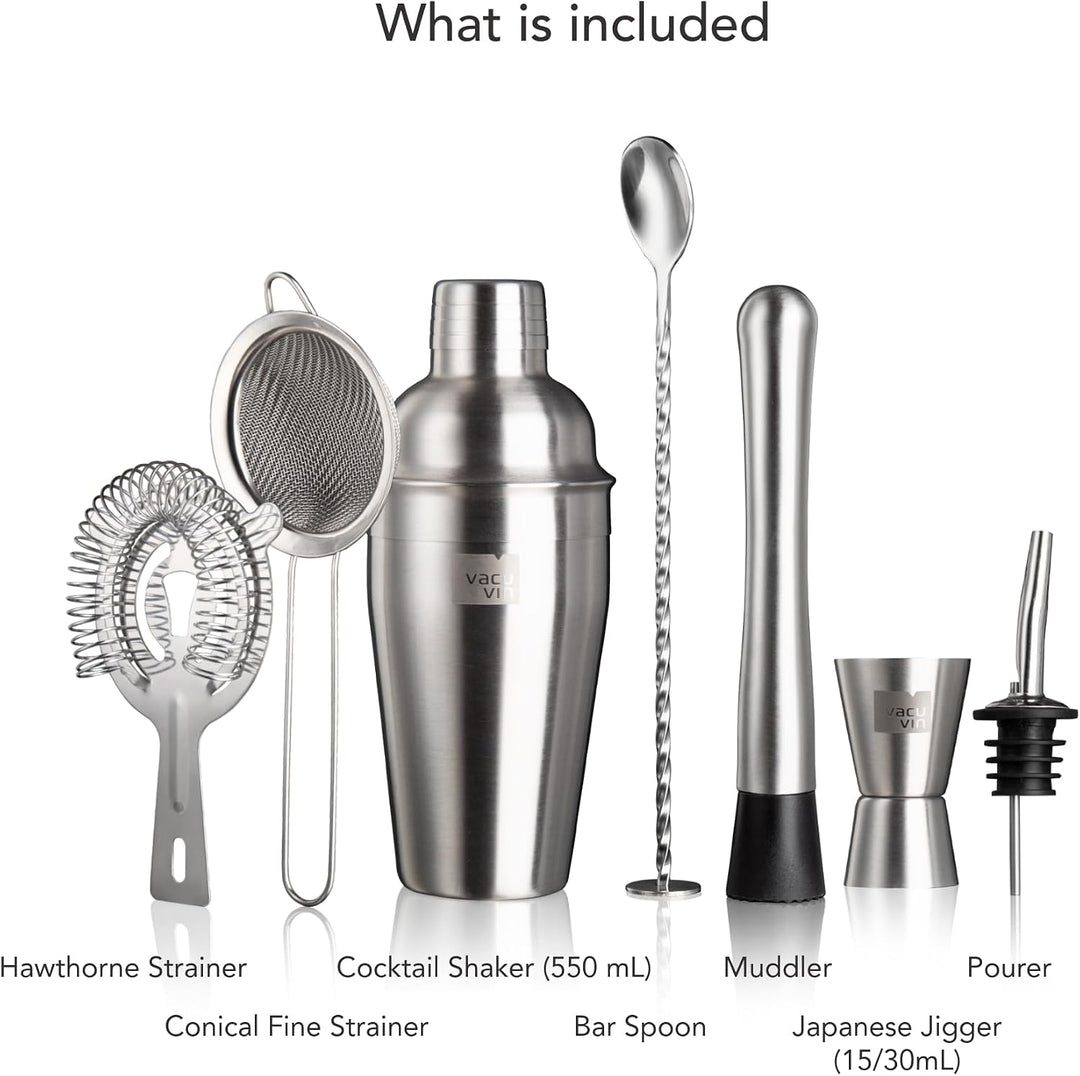 Vacu Vin Cocktail-Set Plus – 7 unverzichtbare Werkzeuge zum Mischen und Servieren von Cocktails – sp