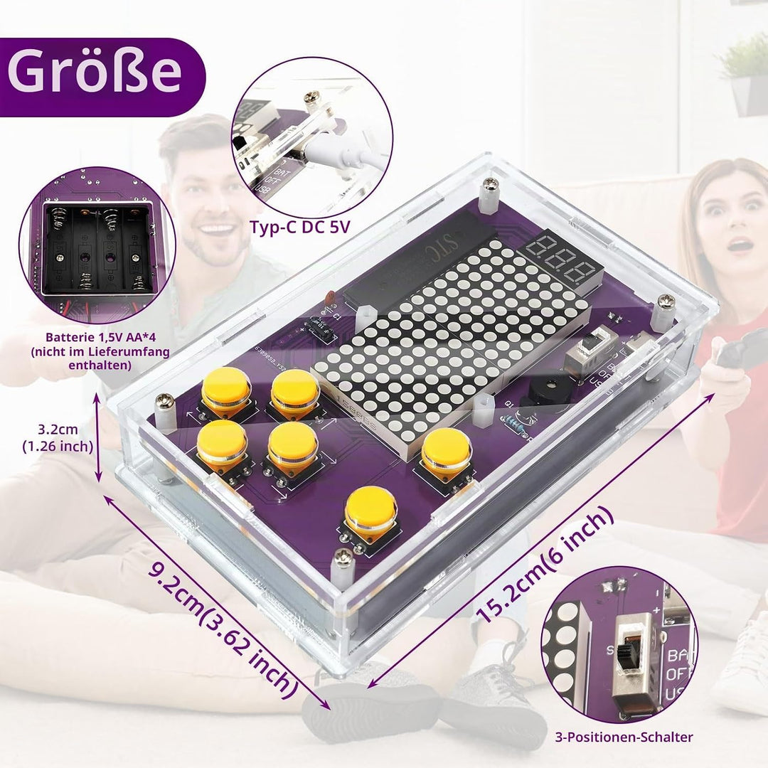 DIY Handheld spielkonsole, Lötübungsset, Löt Bausatz kit, Elektronik Bausatz für Studenten Lernen un