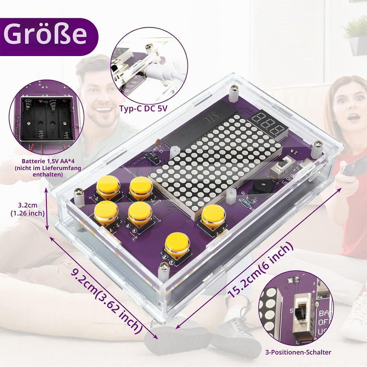 DIY Handheld spielkonsole, Lötübungsset, Löt Bausatz kit, Elektronik Bausatz für Studenten Lernen un