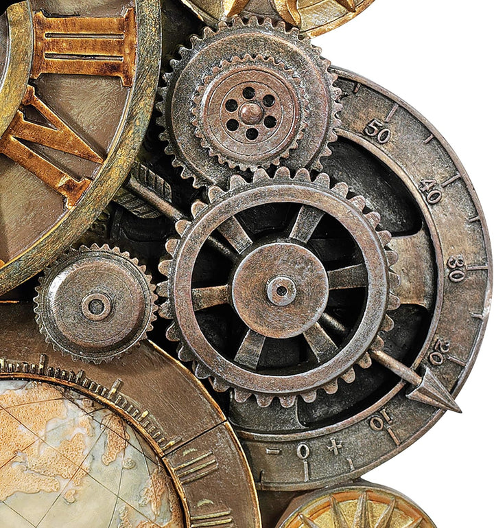 Design Toscano Skulpturale Wanduhr, Masse: 5 x 15 x 44,5 cm, Wanduhr